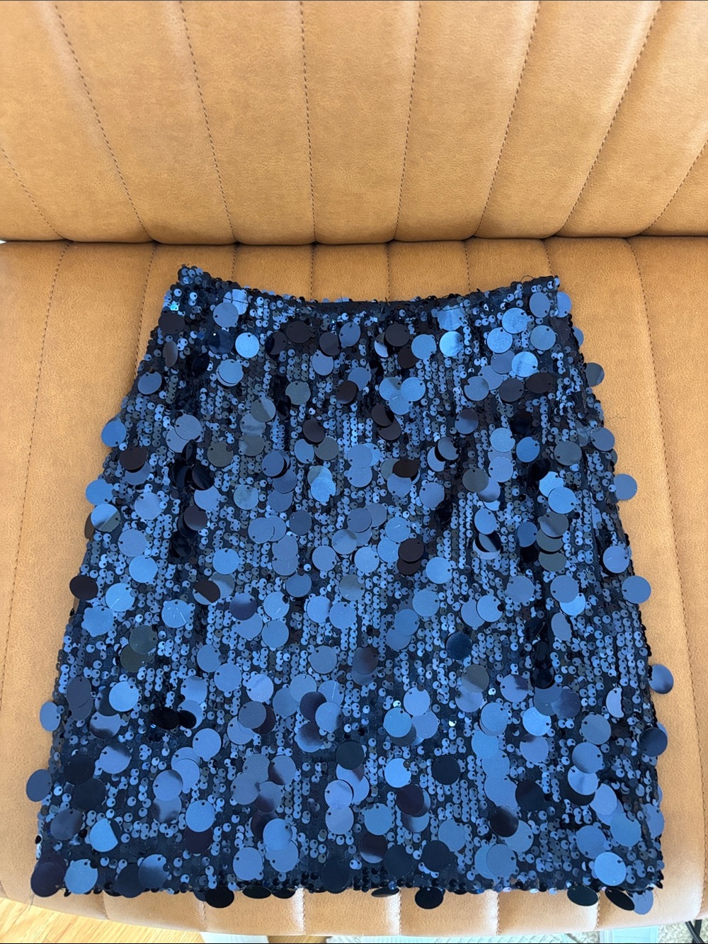 Women's Blue Sequin Mini Skirt